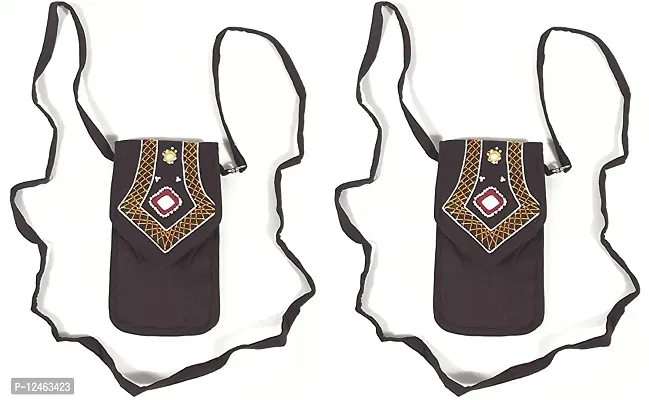 Stylish Brown Polyester  Sling Bags For Women Pack Of 2-thumb0