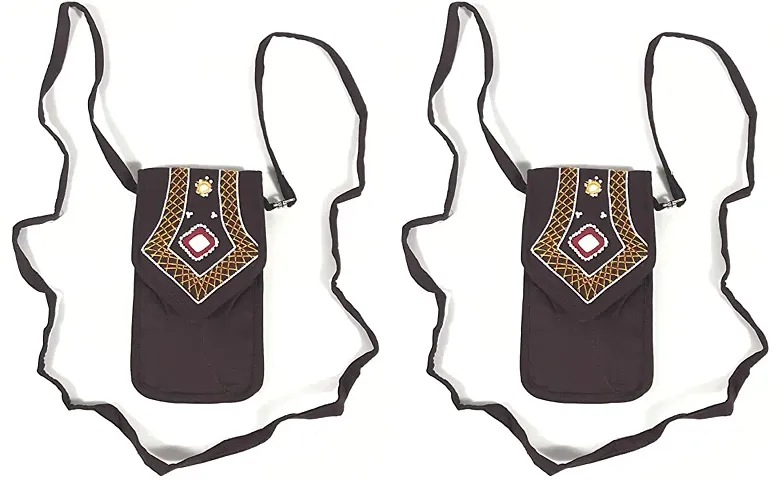 Stylish Brown Polyester  Sling Bags For Women Pack Of 2