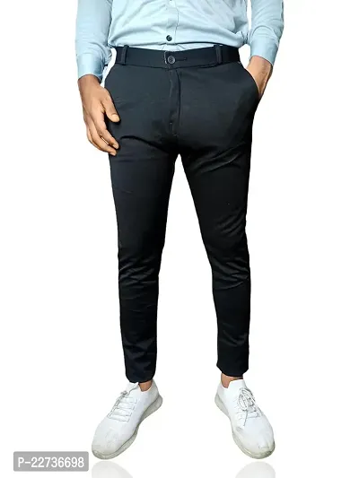 Stylish Lycra Solid Trousers For Men