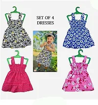 Stylish Fancy Cotton Frocks Dresses Combo For Kids Pack Of 4-thumb2