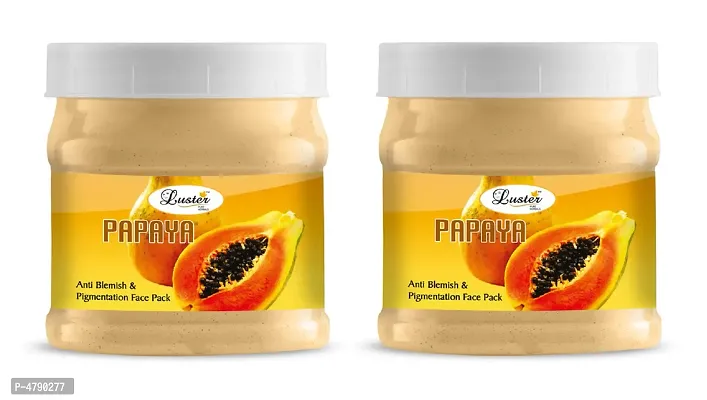 Luster Papaya Face Pack (Anti-Blemish & Pigmentation) Paraben & Sulfate Free-(Pack of 2-500ml each)-thumb0