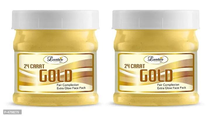 Luster 24 Carat Gold (Extra Glow & Fair Complexion) Face Pack (Paraben & Sulfate Free)Pack of 2-500g each-thumb0