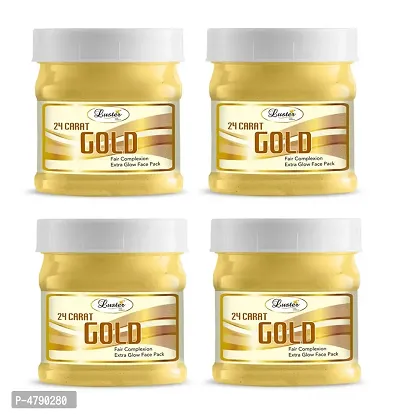 Luster 24 Carat Gold (Extra Glow & Fair Complexion) Face Pack (Paraben & Sulfate Free)Pack of 4-500g each