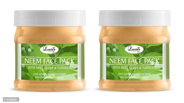 Luster Neem Anti-Acne & Pimple Clearing Face Pack (Paraben & Sulfate Free)Pack of 2-500g each