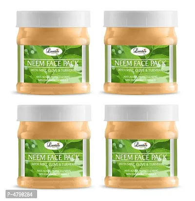Luster Neem Anti-Acne & Pimple Clearing Face Pack (Paraben & Sulfate Free)Pack of 4-500g each