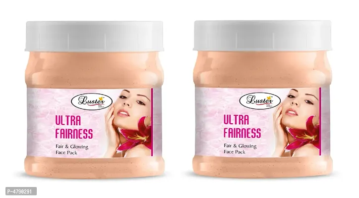 Luster Ultra Fairness Face Pack (Paraben & Sulfate Free)Pack of 2-500g each