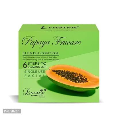 Luster Papaya Frucare Facial Kit | 6 Step Facial Kit | Single Use Mini Facial Kit | Clears Blemishes | Facial Kit For Glowing Skin | For Women  Men (Paraben  Sulfate Free) ndash; 40g-thumb2
