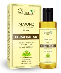 Luster Almond (Neem) Herbal Hair Oil |Softens Hair Texture and Nourishes Scalp | Hair oil For Hair Growth | For Women and Men | For All Hair Types | Paraben Free - 110ml-thumb1