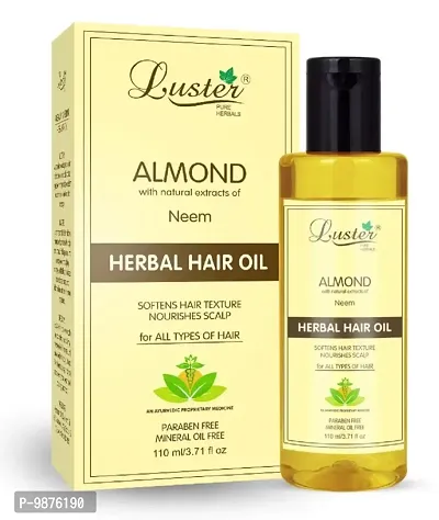 Luster Almond (Neem) Herbal Hair Oil |Softens Hair Texture and Nourishes Scalp | Hair oil For Hair Growth | For Women and Men | For All Hair Types | Paraben Free - 110ml-thumb2
