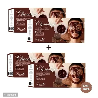 Luster Chocolate Facial Kit for Nourishing Glow (Paraben  Sulfate Free) Pack of 4-115g each-thumb0