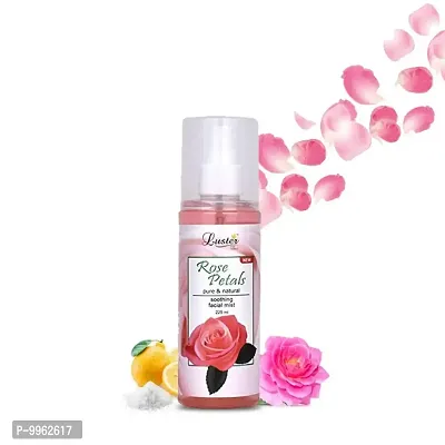 Luster Rose Petals Pure  Natural Rose Water | Soothing Facial Mist | Toner for Face | Paraben  Sulfate Free - 225ml (Pack of 2)-thumb2