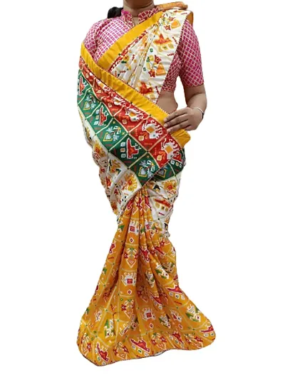  Poly Silk Saree with Blouse piece 