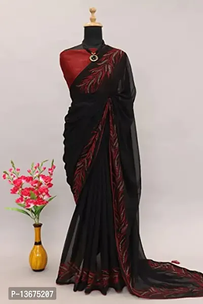 Trendy Women  Saree with Blouse piece-thumb0