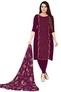 Womens Georgette Embroidery Work Unstich Dress Material-thumb2