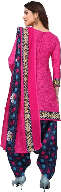 Elegant Cotton Pink Printed Dress Material With Dupatta Set For Women-thumb2