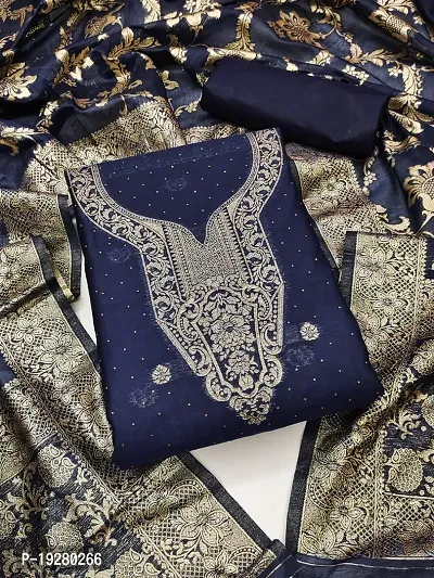 Elegant Banarasi Silk Jacquard Dress Material with Intricate Jacquard  Diamond Work