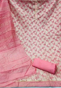 Pink Modal Jacquard Unstitched Dress Material-thumb2