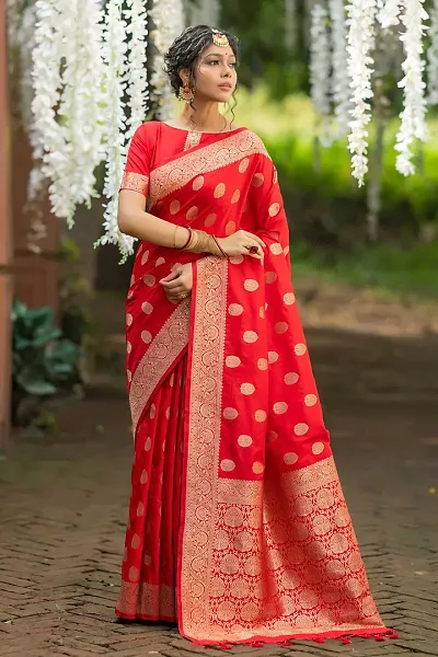 Hot Selling Silk Blend Saree with Blouse piece 