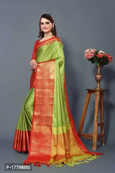 Womens Cotton Aura Silk Saree With Blouse Piece-thumb3