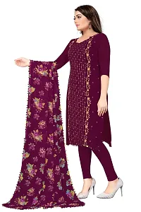 Womens Georgette Embroidery Work Unstich Dress Material-thumb4