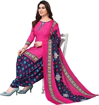 Elegant Cotton Pink Printed Dress Material With Dupatta Set For Women-thumb3