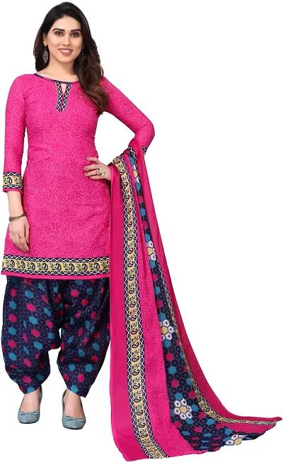 Elegant Blend Dress Material with Dupatta For Women