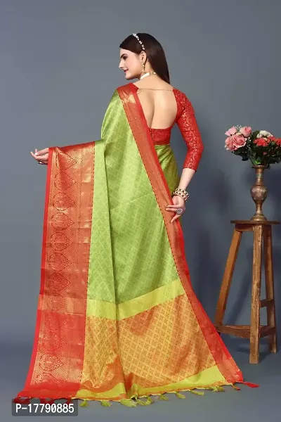 Womens Cotton Aura Silk Saree With Blouse Piece-thumb2