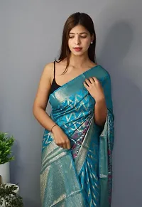 Women Pure Banarasi Silk Saree With Blouse Piece-thumb1