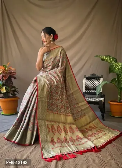 Women Pure Banarasi Silk Patola Saree With Blouse Piece