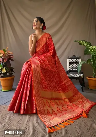 Women Pure Banarasi Silk Patola Saree With Blouse Piece