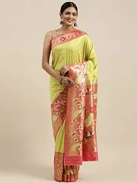 Women Pure Paithani Silk Saree With Blouse Piece-thumb1