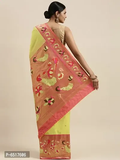 Women Pure Paithani Silk Saree With Blouse Piece-thumb3