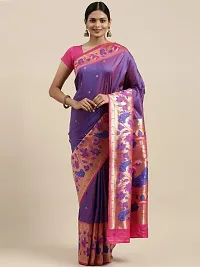 Women Pure Paithani Silk Saree With Blouse Piece-thumb1