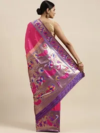 Women Pure Paithani Silk Saree With Blouse Piece-thumb2