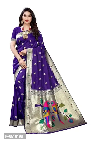 Women Pure Paithani Silk Saree With Blouse Piece-thumb3