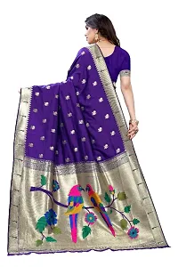 Women Pure Paithani Silk Saree With Blouse Piece-thumb3