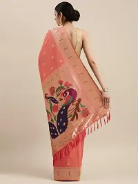 Womens Paithani Silk Saree With Unstitched Blouse Piece-thumb2