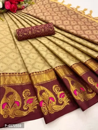 Women Soft Cotton Silk Saree With Unstitched Blouse Piece