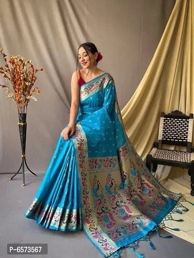 Beautiful Silk Blend Saree with Blouse piece