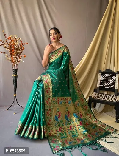 Beautiful Silk Blend Saree with Blouse piece-thumb0