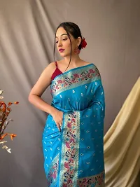 Beautiful Silk Blend Saree with Blouse piece-thumb1