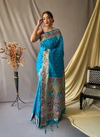 Beautiful Silk Blend Saree with Blouse piece-thumb2