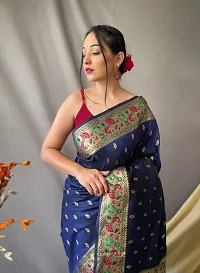 Beautiful Silk Blend Saree with Blouse piece-thumb1