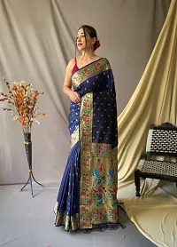 Beautiful Silk Blend Saree with Blouse piece-thumb2