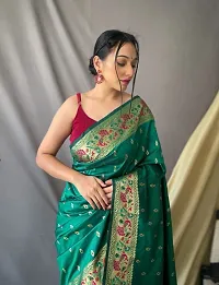 Beautiful Silk Blend Saree with Blouse piece-thumb1