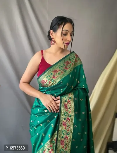 Beautiful Silk Blend Saree with Blouse piece-thumb2