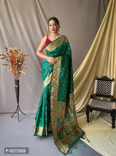 Beautiful Silk Blend Saree with Blouse piece-thumb3