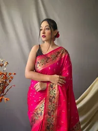 Beautiful Silk Blend Saree with Blouse piece-thumb1