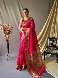 Beautiful Silk Blend Saree with Blouse piece-thumb2