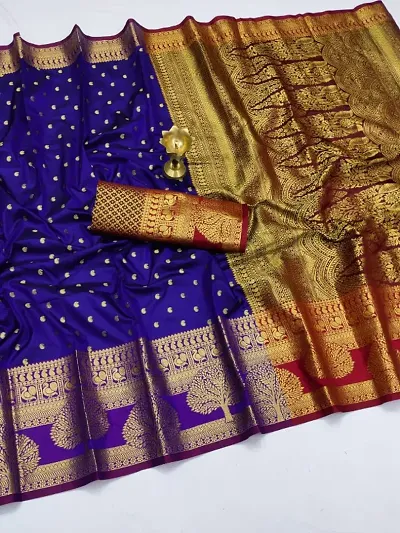 Woven Design Banarasi Silk Sarees with Blouse Piece